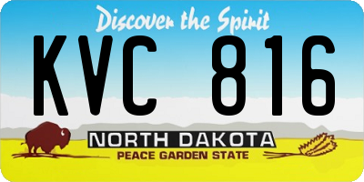 ND license plate KVC816