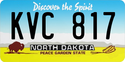 ND license plate KVC817