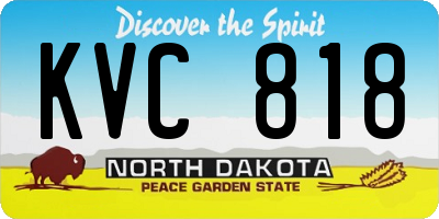 ND license plate KVC818