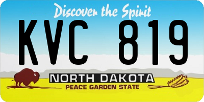ND license plate KVC819