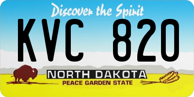 ND license plate KVC820
