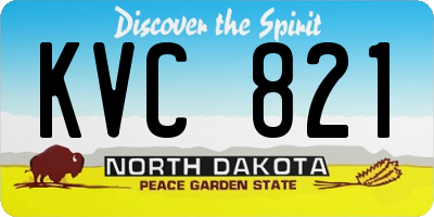 ND license plate KVC821
