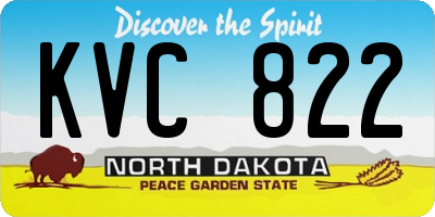 ND license plate KVC822