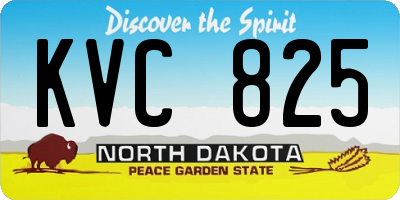 ND license plate KVC825