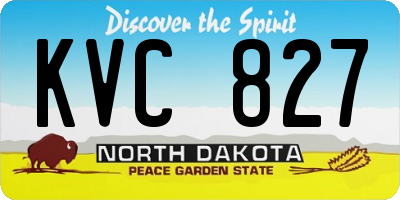 ND license plate KVC827