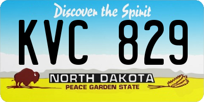 ND license plate KVC829