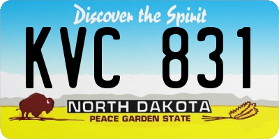 ND license plate KVC831