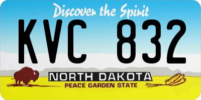 ND license plate KVC832