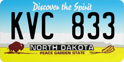 ND license plate KVC833