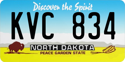 ND license plate KVC834