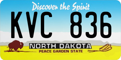 ND license plate KVC836