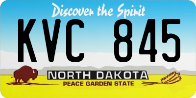 ND license plate KVC845