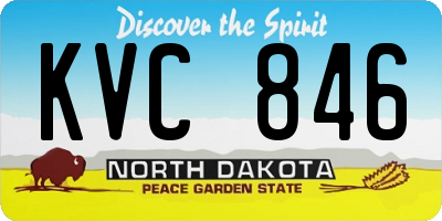 ND license plate KVC846