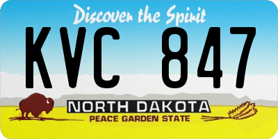 ND license plate KVC847
