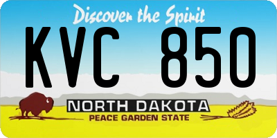 ND license plate KVC850