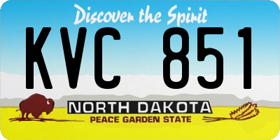 ND license plate KVC851