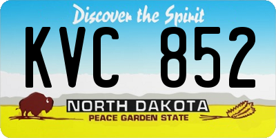 ND license plate KVC852