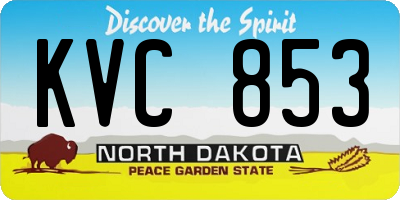 ND license plate KVC853