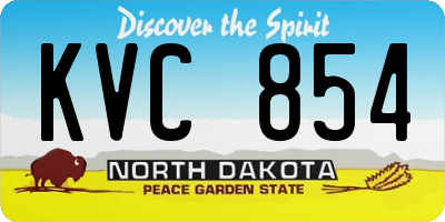 ND license plate KVC854