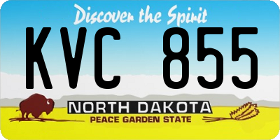ND license plate KVC855