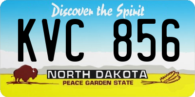 ND license plate KVC856