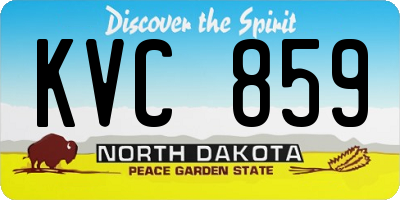 ND license plate KVC859