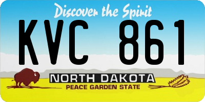 ND license plate KVC861