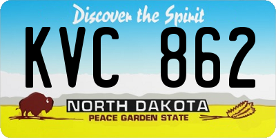 ND license plate KVC862