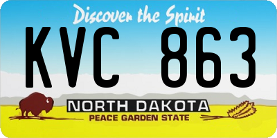 ND license plate KVC863