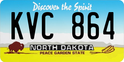 ND license plate KVC864