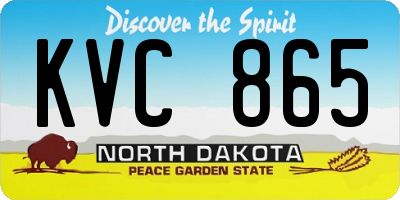ND license plate KVC865