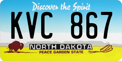 ND license plate KVC867