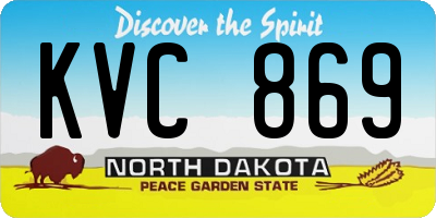 ND license plate KVC869
