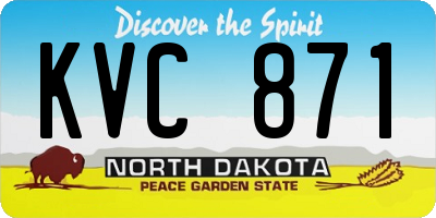 ND license plate KVC871