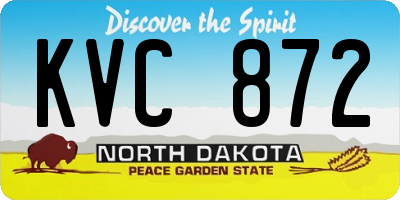 ND license plate KVC872