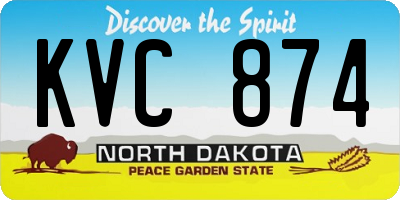 ND license plate KVC874
