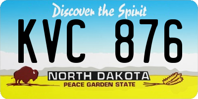 ND license plate KVC876