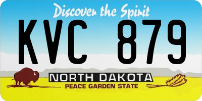 ND license plate KVC879