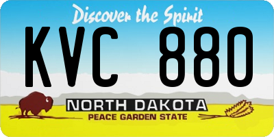 ND license plate KVC880