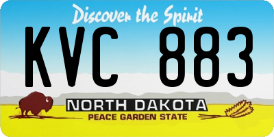 ND license plate KVC883