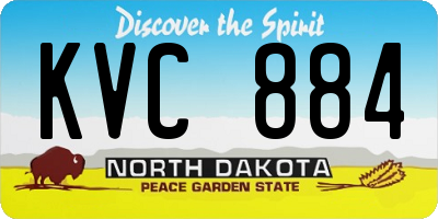 ND license plate KVC884
