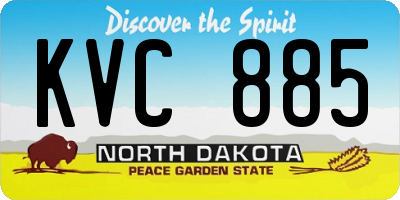 ND license plate KVC885