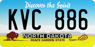 ND license plate KVC886