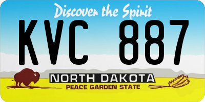 ND license plate KVC887