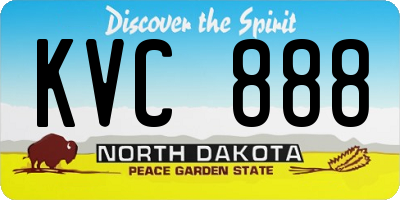 ND license plate KVC888