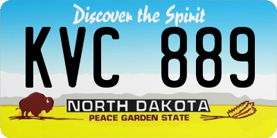 ND license plate KVC889