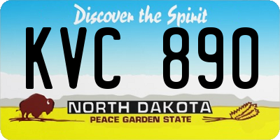 ND license plate KVC890