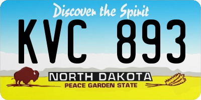 ND license plate KVC893