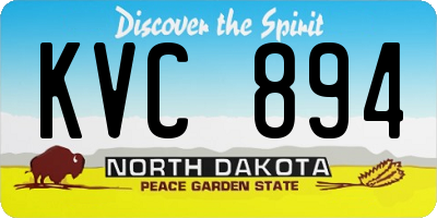 ND license plate KVC894