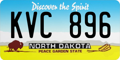 ND license plate KVC896